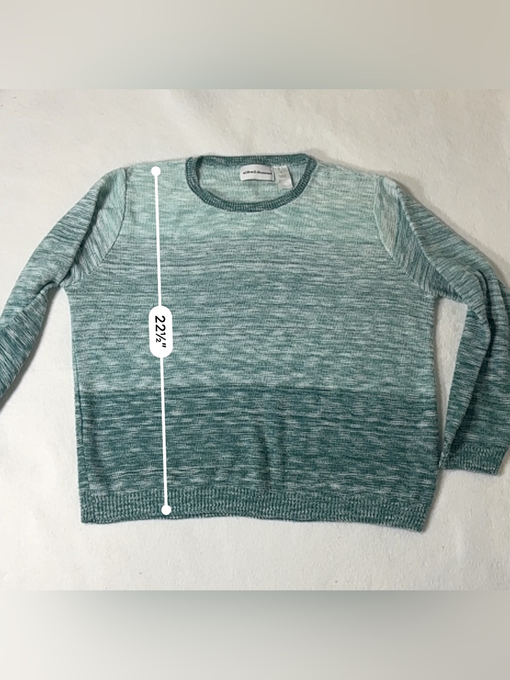 Alfred Dunner Teal Ombre Crewneck Sweater - Picture 5 of 5